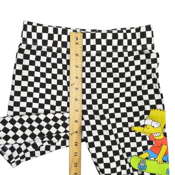 The Simpsons Bart Simpson Checkered Shorts Womens XS Skateboarding Biker Pull On - Picture 8 of 11